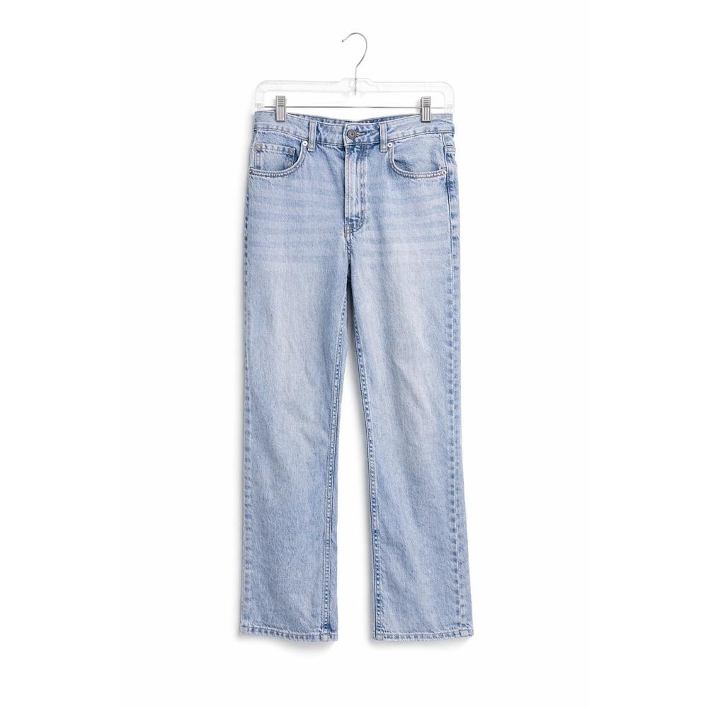 Divided H&M Women's Jeans Size 6 Light Wash Distressed Straight Leg Denim‎